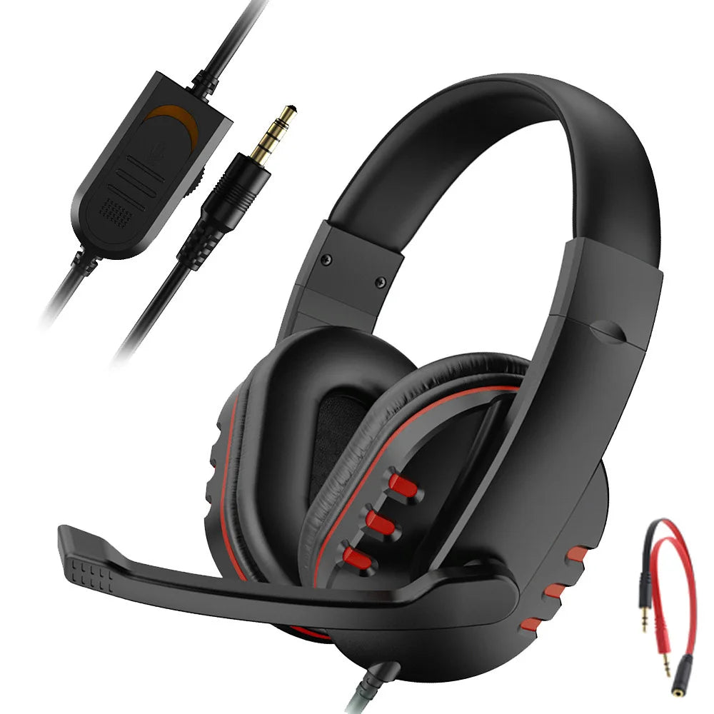 Casque de jeu 3.5mm filaire sur la tête casque de joueur avec Microphone contrôle du Volume Gamer écouteur casque pour Xbox PS4 PC