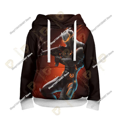 Bluza z kapturem Fortnite z nadrukiem dla dzieci 2-14Y, bluzy dla chłopców i dziewczynek, modna kurtka Harajuku, odzież dziecięca, gry, kostium cosplay