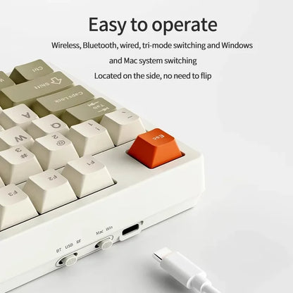 Neue AJAZZ AK35I V3 MAX Tri-Mode kabelgebundene Bluetooth-Wireless-Gaming-Tastatur mit Gasket-Struktur, Full-Key-Hot-Swap, 104 Tasten, individuell anpassbare Tastatur
