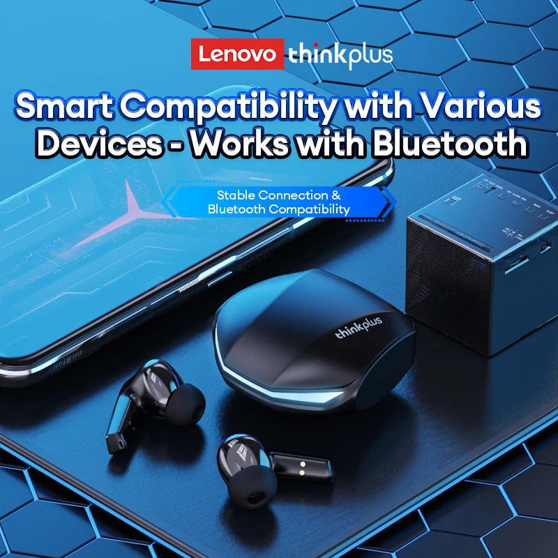 Auriculares inalámbricos Lenovo GM2 Pro TWS Bluetooth 5.3 – Auriculares HD con control táctil y micrófono, auriculares deportivos impermeables
