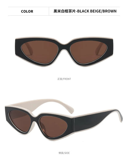 Sluneční brýle ve stylu steampunk Cat Eye pro ženy a muže, černobílé obroučky, módní sluneční brýle, módní retro vintage doplňky, sluneční brýle, brýle