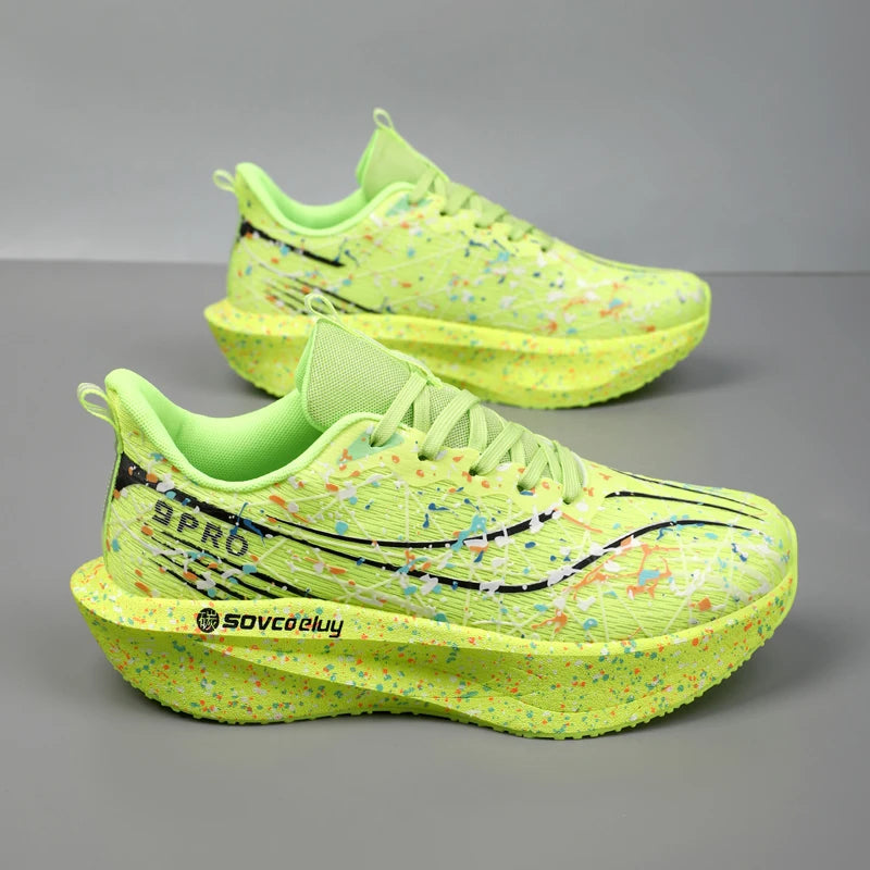 Scarpe da running uomo e donna con piastra in carbonio, ammortizzate per maratona, sportive, traspiranti, leggere, comode, antiscivolo e atletiche
