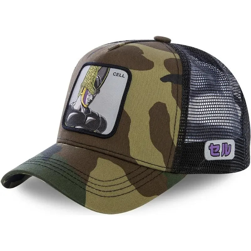 Czapka z motywem Dragon Ball Son Goku – letnia czapka podróżna z daszkiem, męska czapka z haftem w stylu hip-hopowym, z daszkiem przeciwsłonecznym, regulowana czapka typu trucker z siateczką