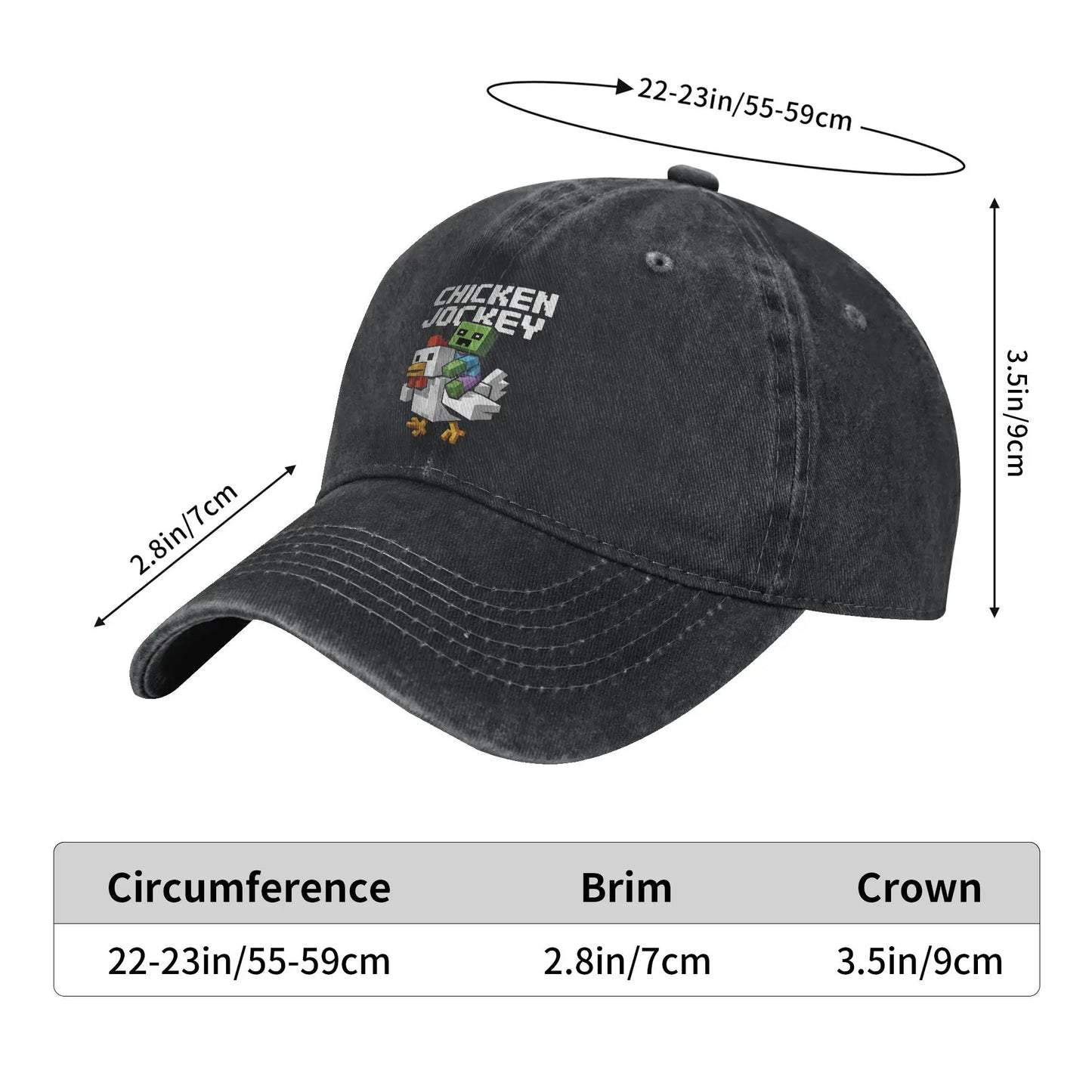 Chicken Jockey Zombie Pixel Art Zombie 2025 Movie Wear Baseball Caps Men Women Hats Cap Adjustable Trucker Hats Snapback Cap