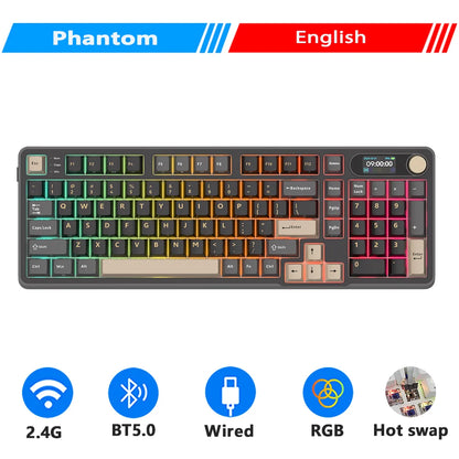 RK ROYAL KLUDGE S98 Mechanical Keyboard Top Mount TFT Screen 98 Keys RGB BT5.0/2.4G/USB-C Wireless Gamer Keyboard Hot Swappable