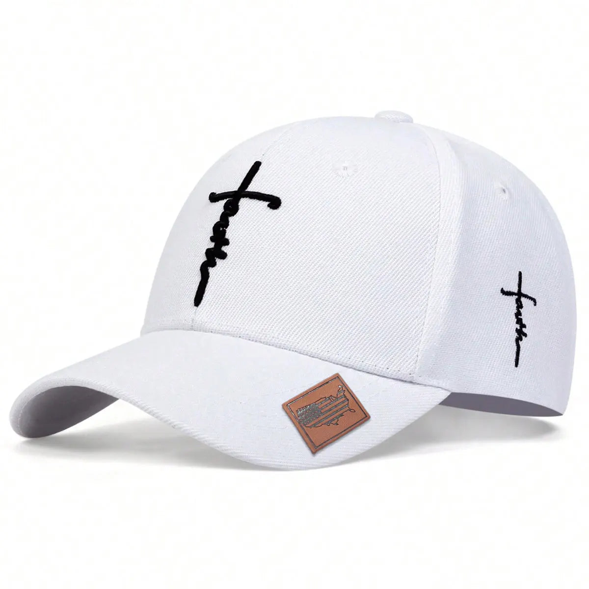 Unisex Letter Cross Embroidery Baseball Caps Outdoor Adjustable Spring and Autumn Casual Sunscreen Hat