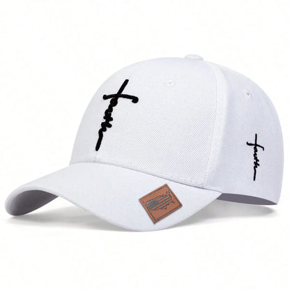 Unisex Letter Cross Embroidery Baseball Caps Outdoor Adjustable Spring and Autumn Casual Sunscreen Hat