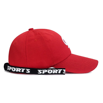 Casquette de baseball à visière rigide ajustable en coton brodé avec ruban en forme de lettre « R », casquette de soleil, casquette de camionneur, casquette hip-hop