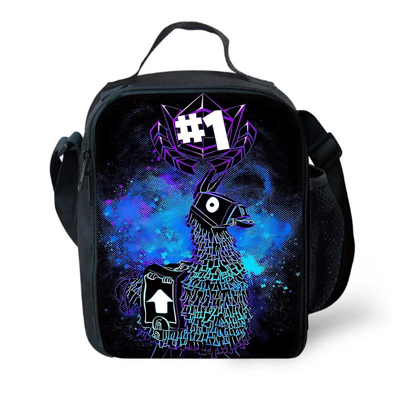 Classic Game Fortnites Child Insulated Large Capacity Bag for Boy &Girl Student Outdoor Picnic Resuable Thermal Cooler Lunch Box