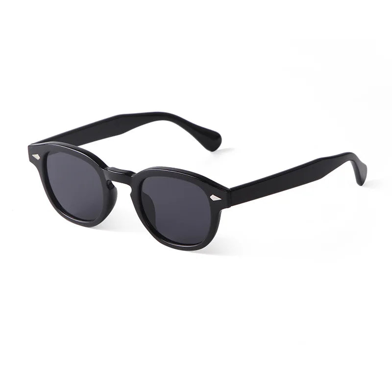 JNPCXI Vintage Round Sunglasses Women Men Retro Rivet Blue Gradient Female Sun Glasses UV400