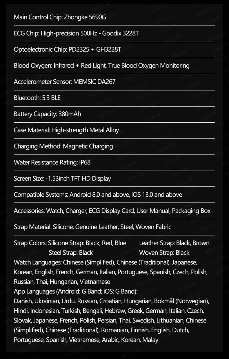 Smart Watch Men High-end Health Blood Pressure Blood Oxygen Lipids Uric Acid Sapphire Smart Watches Ai GPT Custom Dial ECG 2026