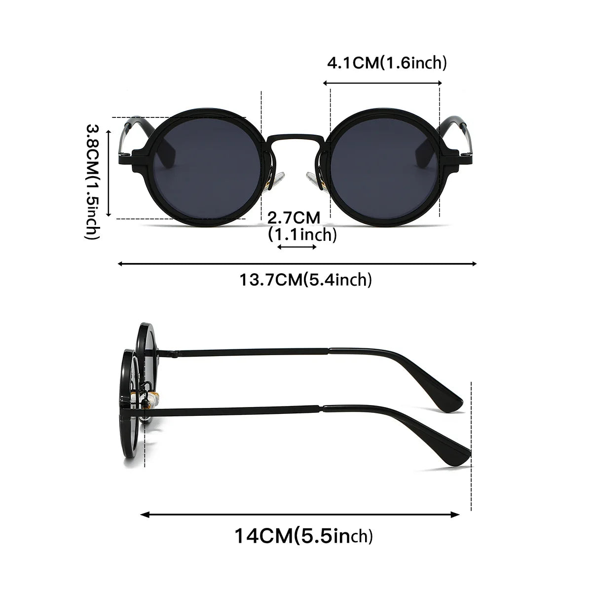 New Retro Small Round Frame Sunglasses for Men's Personalized Steampunk Outdoor Driving Sunglasses Street Photography