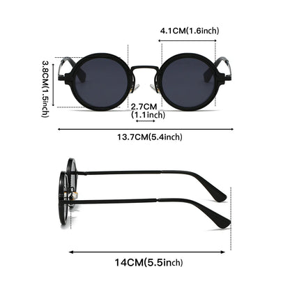 New Retro Small Round Frame Sunglasses for Men's Personalized Steampunk Outdoor Driving Sunglasses Street Photography