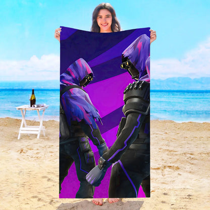 Toalha de Praia Game F-Fortnites em Microfibra para Hotel, Casa de Banho, Sauna, Spa, Praia, Viagem, Piscina, Casa, Banho de Bebé, Ginásio e Duche