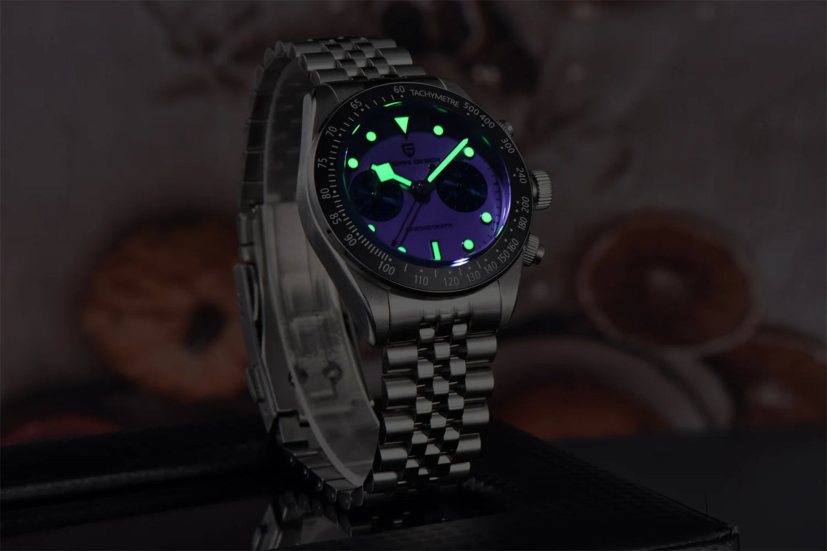 PAGANI DESIGN Men Watches 2026 New Pink BB Panda Dial Chronograph Fashion Luxury Quartz Watch For Men VK64 Movt Waterproof Watch