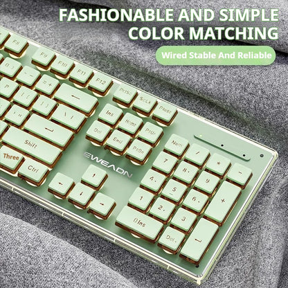 Tastiera cablata silenziosa EWEADN V3 per ufficio e gaming, design con tasti Film Key, ergonomica, per Windows/Laptop/PC/Desktop, accessorio e-sport