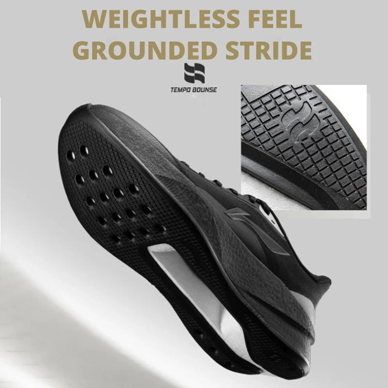 Li-Ning Men's CHAOYING Cushion Running Shoes BOOM Lightweight Springy TEMPO BOUNCE Soft Li-Ning Comfortable Sneakers ARBW007
