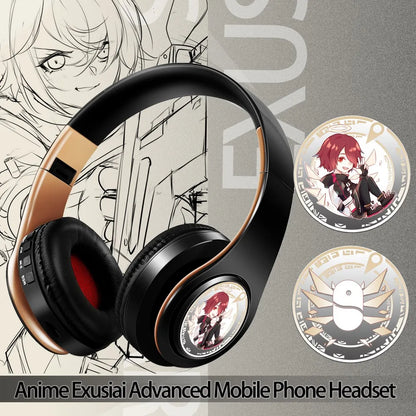 Auriculares anime over-ear Miku Nakano Sanjiu Bluetooth 5.0 – Headset gaming estéreo inalámbrico con graves profundos, micrófono y compatibilidad con tarjeta TF