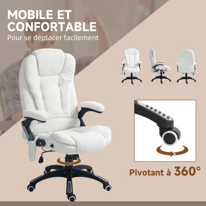 High-Tech Executive Office Chair with& Lumbar Heating,360° Swivel BreathableFabricChair with Remote Control, 120kg Load Capacity