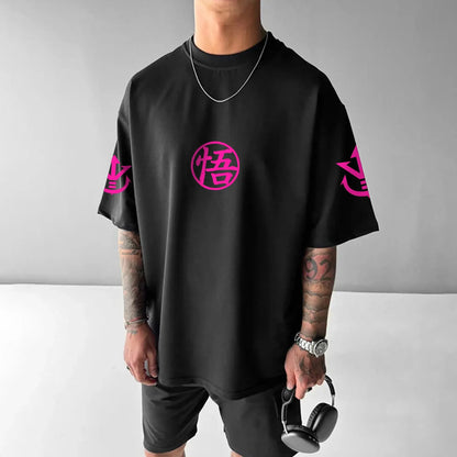 Dragon Ball Japanese Anime Goku Men's T-shirt Summer Cotton Boy Y2k Harajuku Children's Parent-child Leisure Short Sleeves