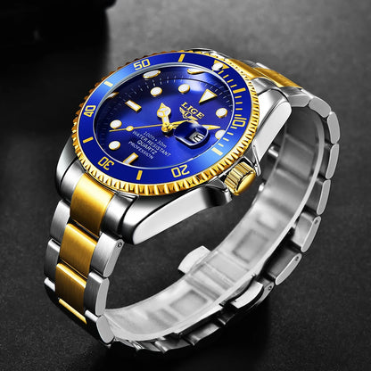 LIGE Herrenuhr – Quarz-Chronograph, wasserdicht, lässiger und professioneller Stil, luxuriöses Modeaccessoire einer renommierten Marke.