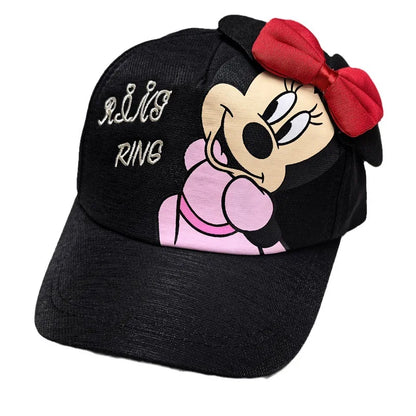 Casquette de baseball Disney Minnie Mickey Anime en coton et polyester, avec personnage de dessin animé, visière, pour déguisement, cadeau d'anniversaire pour enfants