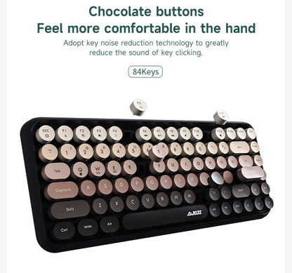 Ajazz 308I kabellose Tastatur mit 18/84 Tasten, runden Tastenkappen, Bluetooth, portable 2.4GHz-Zifferntastatur für Tablet, Laptop und Android