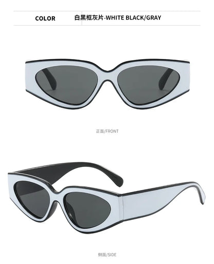 Sluneční brýle ve stylu steampunk Cat Eye pro ženy a muže, černobílé obroučky, módní sluneční brýle, módní retro vintage doplňky, sluneční brýle, brýle