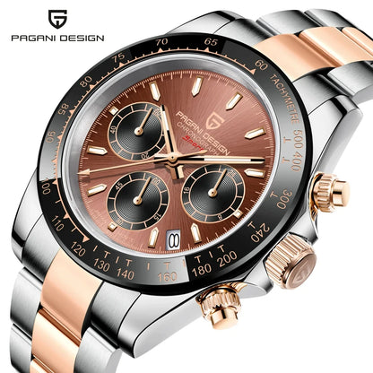PAGANI DESIGN chronograafhorloge voor heren – Luxe quartz-polshorloge, verlicht en waterdicht.