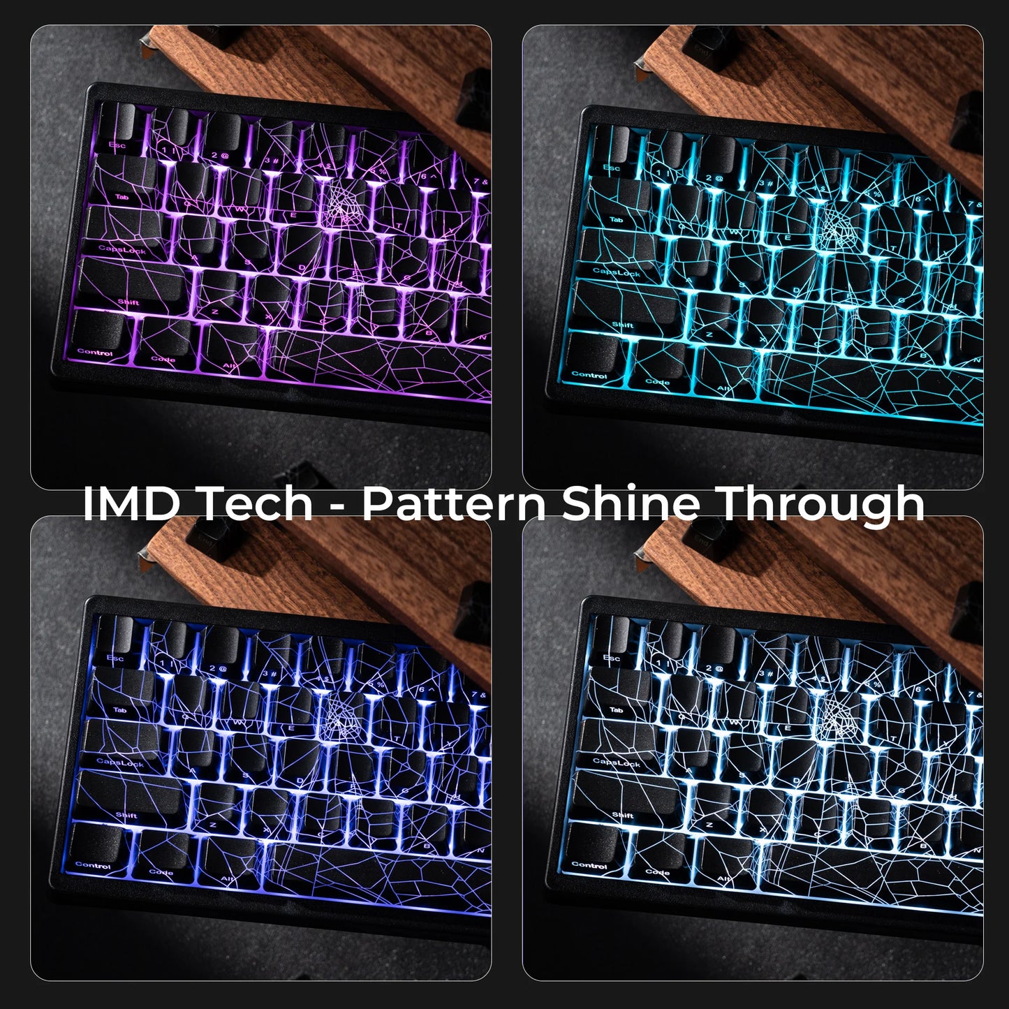 XVX Spider Web Keyboard M67 JadeStone mit IMD-Tech-Tastenkappen, Tri-Mode-Verbindung, individueller RGB-Hintergrundbeleuchtung, Tastatur 60%