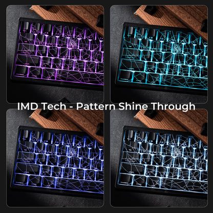 XVX Spider Web Keyboard M67 JadeStone mit IMD-Tech-Tastenkappen, Tri-Mode-Verbindung, individueller RGB-Hintergrundbeleuchtung, Tastatur 60%