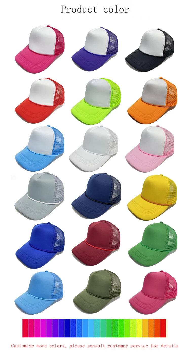 5 panel Trucker Caps Men Women Plain Blank Foam Mesh Baseball Cap With Rope Summer Breathable Outdoor Sport Sun Visor Hats