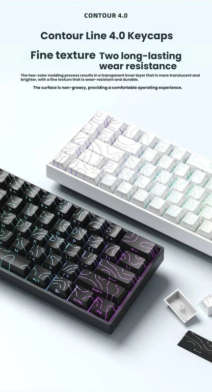 K61 kabelgebundene tragbare mechanische Tastatur, Phantom RGB farbenfroh, Reaktionsgeschwindigkeit auf Gaming-Niveau, ergonomisches Design, für Gaming und Büro geeignet