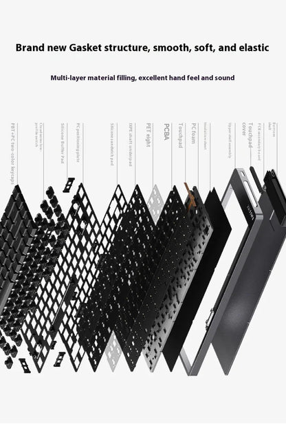 Lofree FLOW2 Mechanical Keyboard Business Office Wireless Bluetooth Wired Quiet & Gentle Sound Compatible Mute Aluminum Lump
