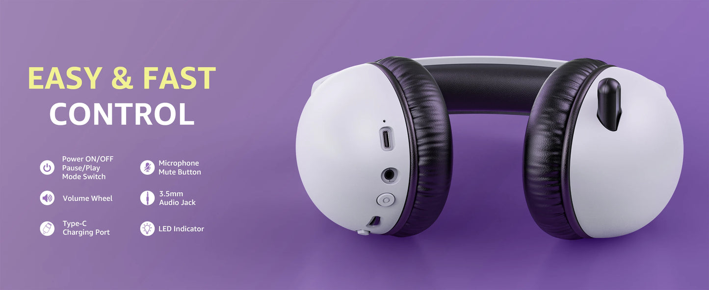 Acinaci BL500 kabelloses Gaming-Headset 2.4G Bluetooth 5.3 & kabelgebunden – Noise-Cancelling-Mikrofon, 30H Akku, 50mm-Treiber für PC, PS5, PS4