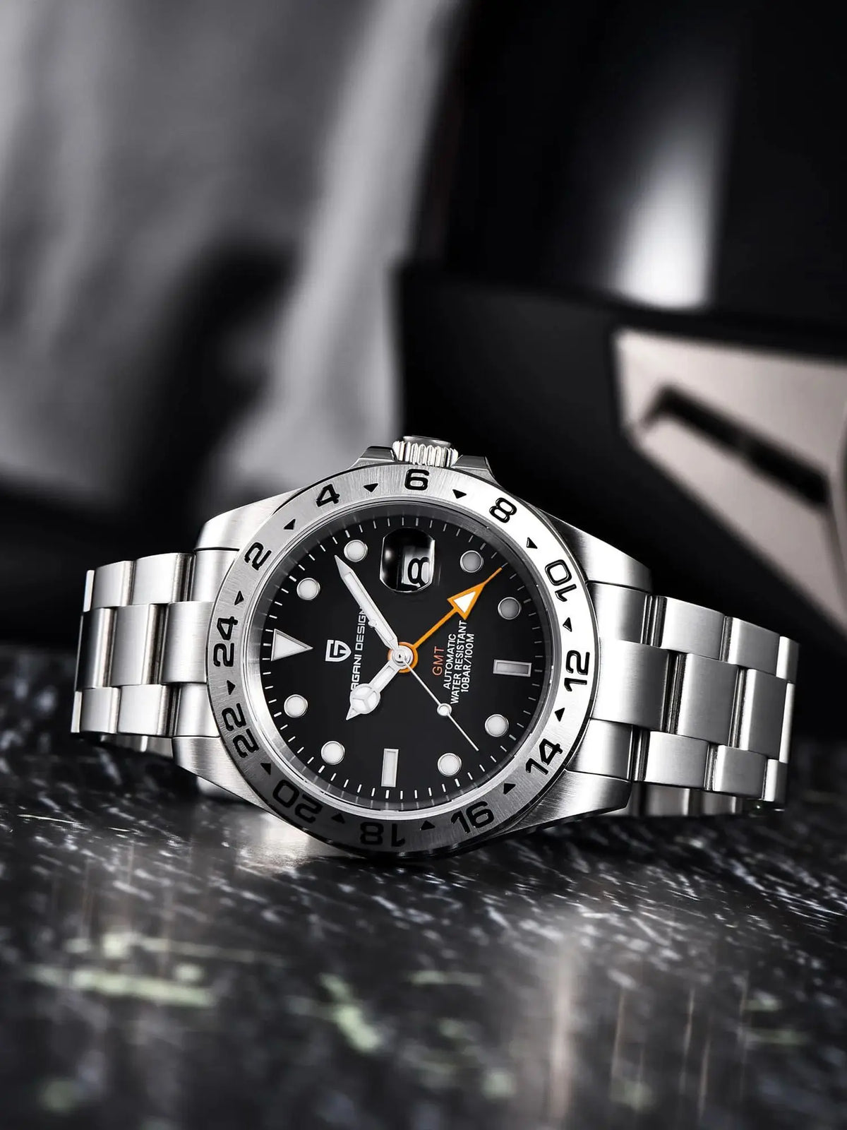 Pagani Design PD1682 Men’s GMT Watch 42mm Automatic Mechanical DG5833 Sapphire Crystal Stainless Steel Waterproof Black Vintage