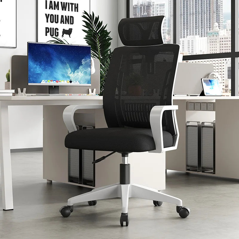 Ergonomischer Home-Office-Sitz, Rückenlehne: höhenverstellbar, drehbar, Lendenstütze, Kopfstütze, Gaming-Stuhl
