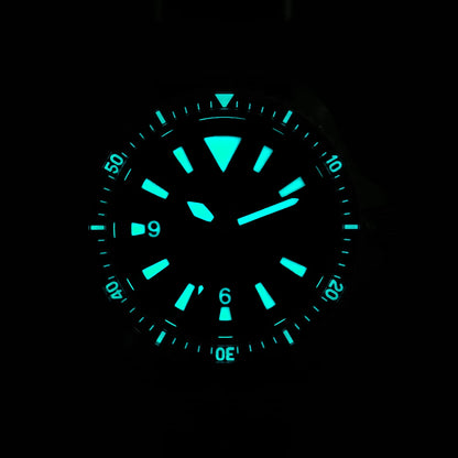 Relógio de Homem Watchdives WD1980 V3 38mm Vintage, Movimento de Quartzo VH31 Ronda 515 com Segundos Contínuos, Luminescente, Vidro de Safira