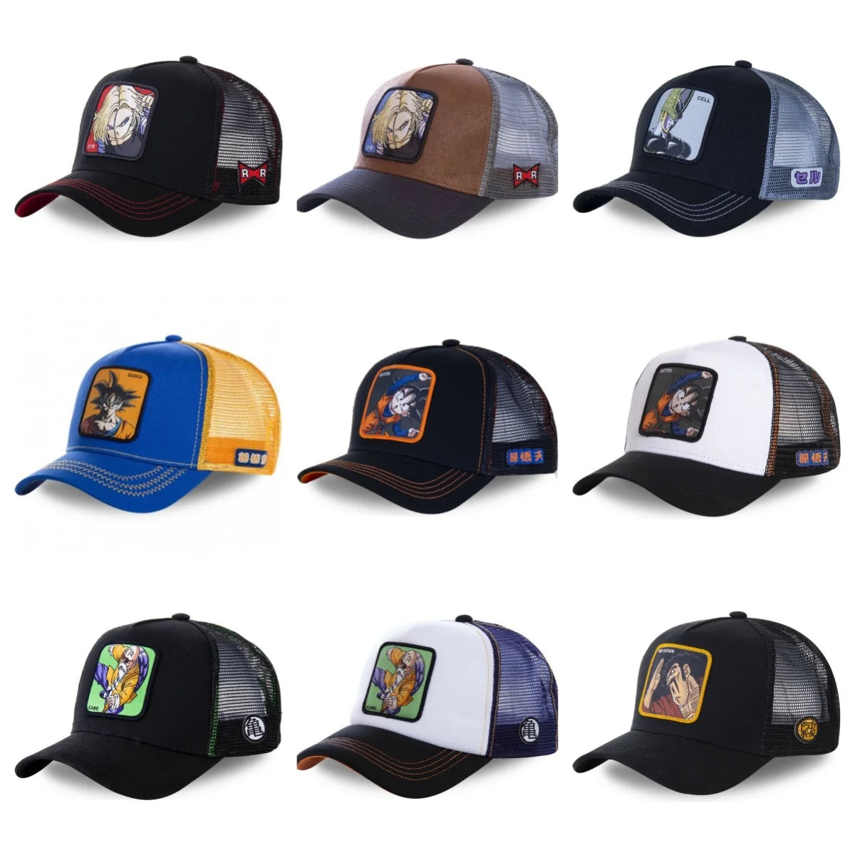 Czapka z motywem Dragon Ball Son Goku – letnia czapka podróżna z daszkiem, męska czapka z haftem w stylu hip-hopowym, z daszkiem przeciwsłonecznym, regulowana czapka typu trucker z siateczką