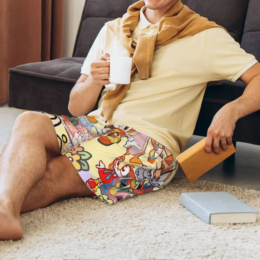 Custom Shadow The Hedgehog Sonic Poster Short Pajama Pants Men Sleepwear Sleep Lounge Bottom Shorts Sleeping Pants