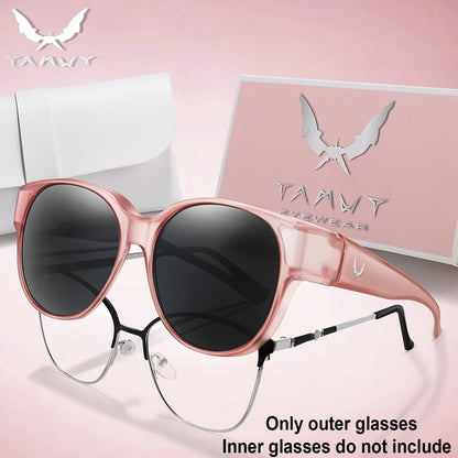 Over Glasses with Box Cover Over Myopia Eyeglasses Unisex Round Shades with UV protection Outdoor Sports Fishing Hiking Cycling