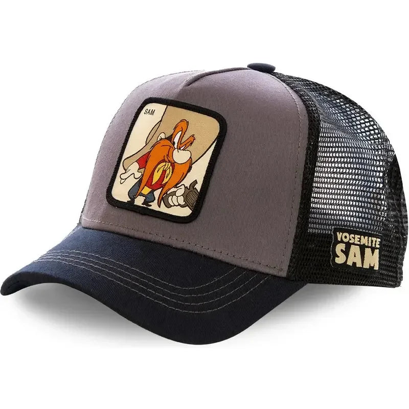 Czapka unisex z motywem anime, naszywka haftowana, czapka baseballowa, czapka typu trucker, czapki siatkowe, czapka przeciwsłoneczna
