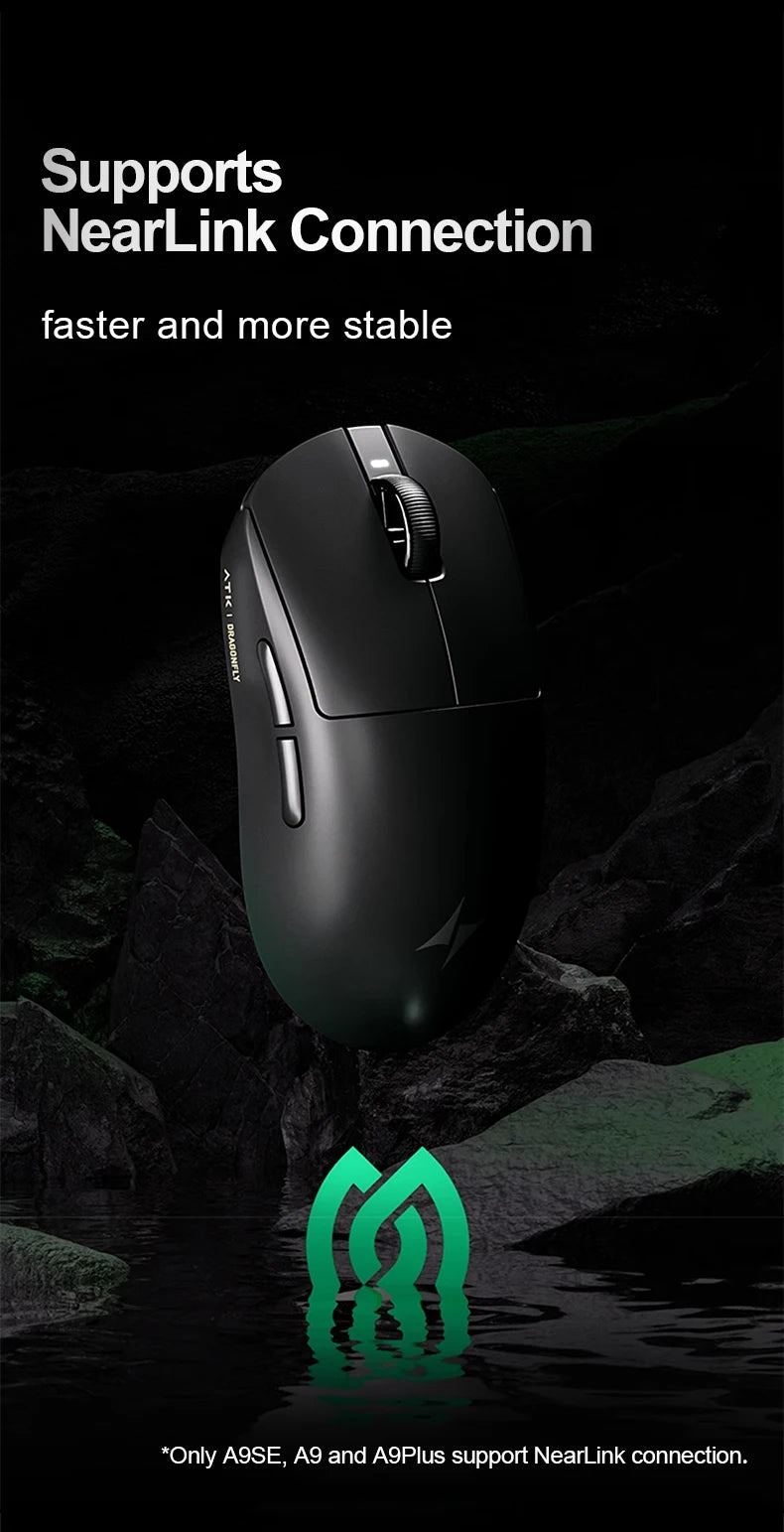 ATK Dragonfly A9 Ultra Wireless Gaming Mouse PAW3950 Ultra Lightweight Tri-mode Ergonomic E-sports Gamer FPS Mice A9 SE Plus