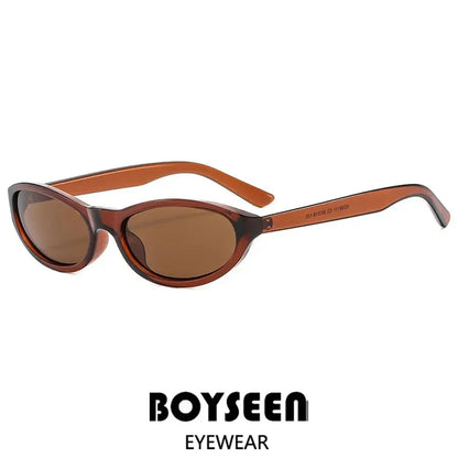 BOYSEEN Men's Hip Hop Style Sunglasses Narrow Frame Orange Eyewear UV400 Travel Beach Sunglasses U400