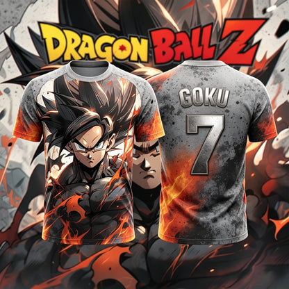 2026 New Adult Men's NO.10/7 GOKU 3D Printed Football Jersey T-Shirt Kids Anime T-Shirt Special Kids Jersey Breathable Y2k