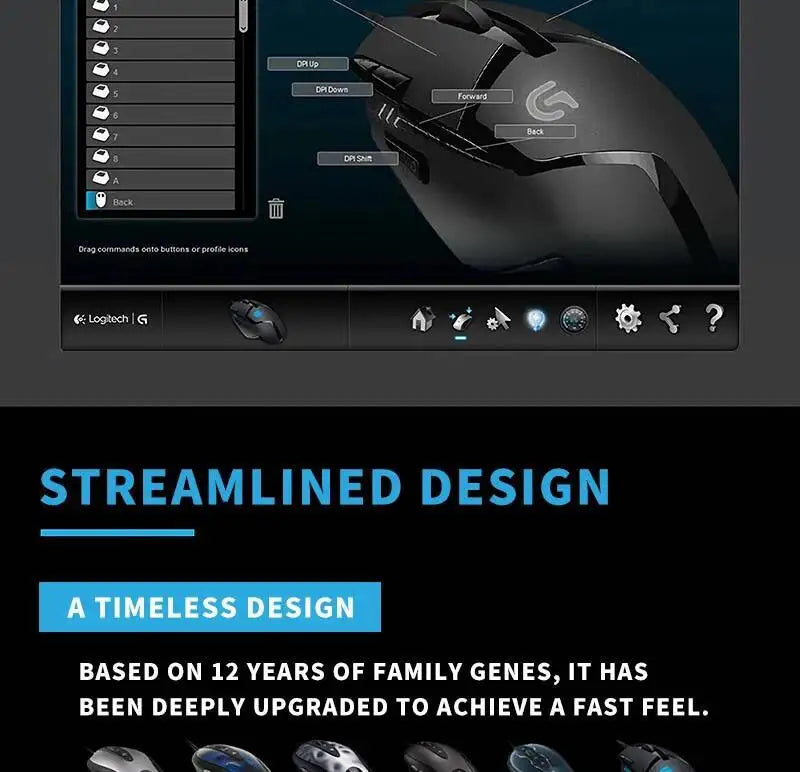 Logitech G402 Wired Gaming Mouse 32-Bit ARM Processor 8 Buttons 500 IPS Anti-Slip for All-Day Gaming and Work Sessions
