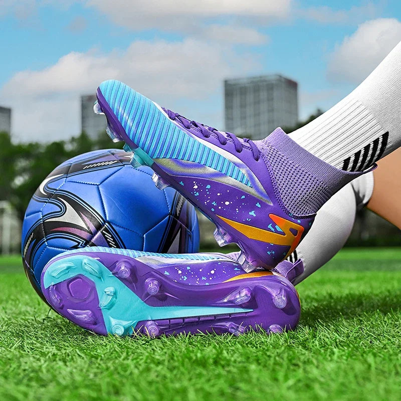 Chaussures de football pour hommes, chaussures de sport, chaussures de futsal à tige haute, chaussures de football de haute qualité pour l'intérieur, antidérapantes, pour l'entraînement en extérieur, crampons ultra-lég