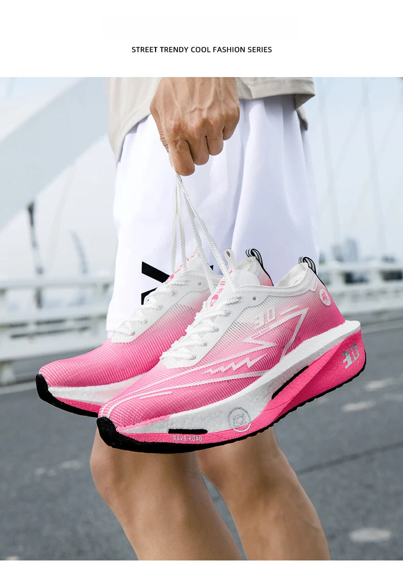 Sapatilhas de Homem em Mesh Confortáveis 2025, Ténis de Corrida com Placa de Carbono 3.0, Amortecimento, Desporto, Treino, Jogging e Corrida Especializada