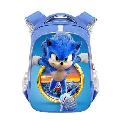 New Anime Character Sonic Action Puppet Kids Large Capacity School Bag Hedgehog Action Figure Teen Cartoon Backpack Gift