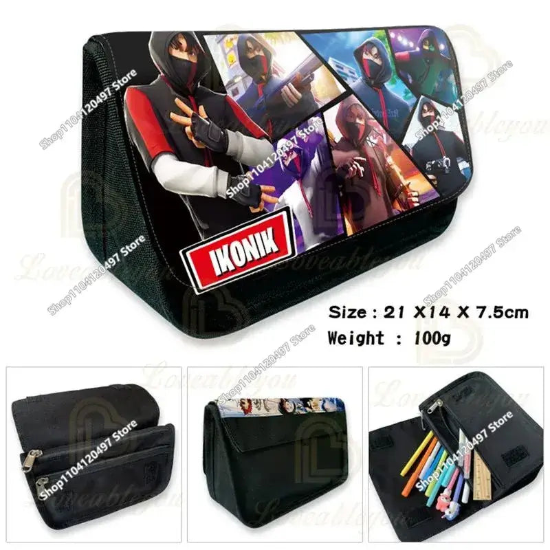 Fortnited Schüler-Federmäppchen mit großem Fassungsvermögen, Stiftetasche für Kinder, Spielzeug, Schulbedarf, Schreibwaren-Etui, Gaming-Geschenk für Jungen